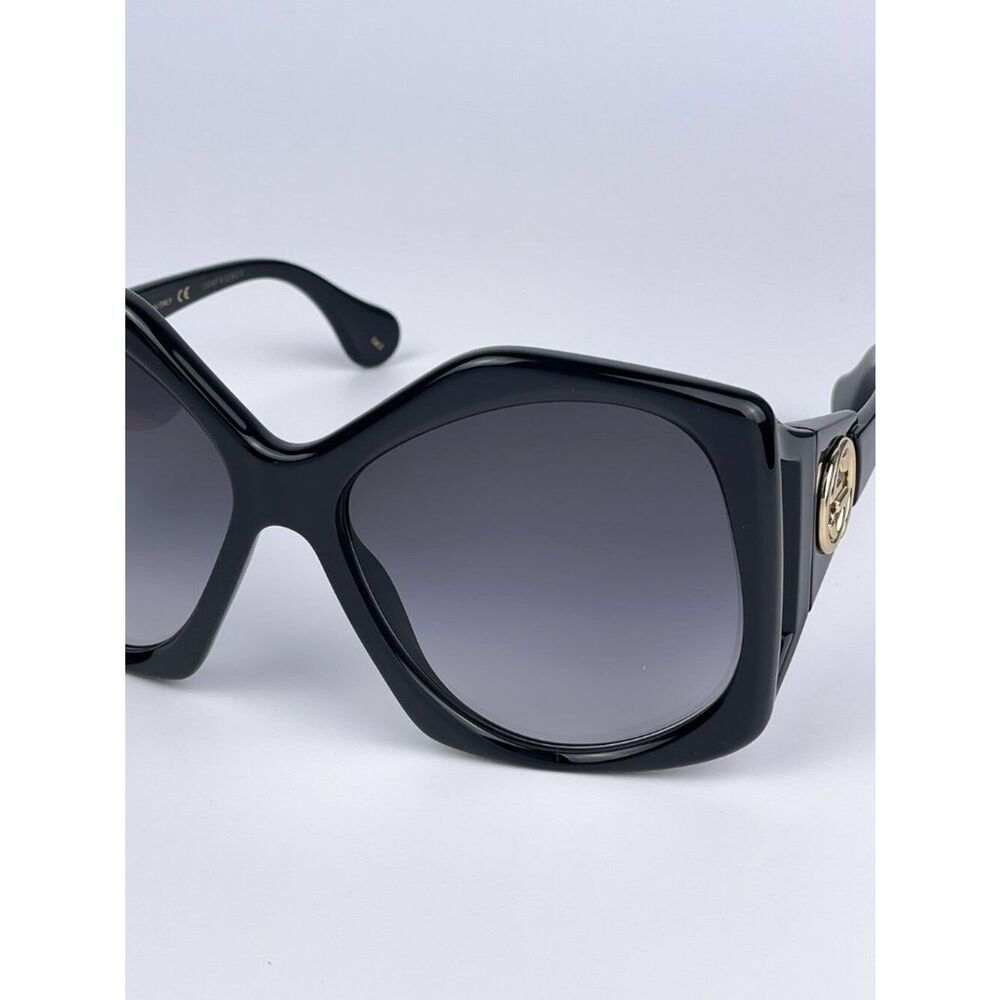 NEW Gucci GG0875S 001 Women Rectangle Oversized Black Grey Gradient Sunglasses - Picture 3 of 11